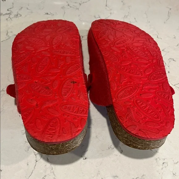Plakton Red Wool Clogs with Buckle Made in Spain Size 7.5 - Picture 5 of 7